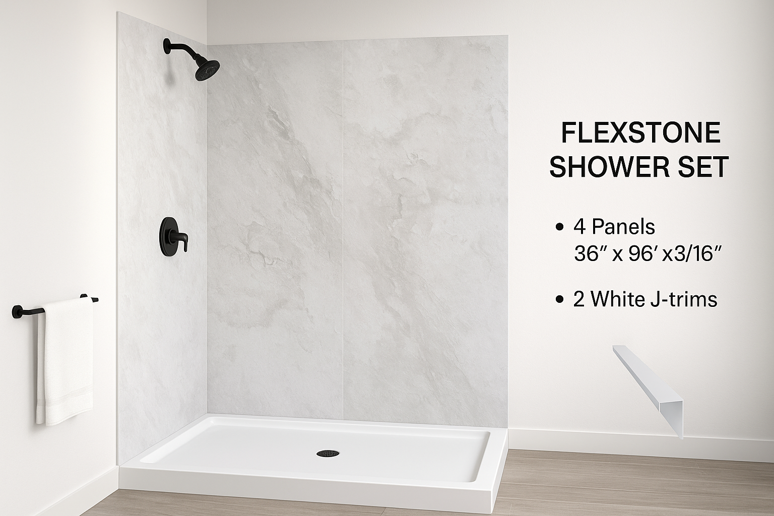 Flexstone Shower Set - Andorra Ice