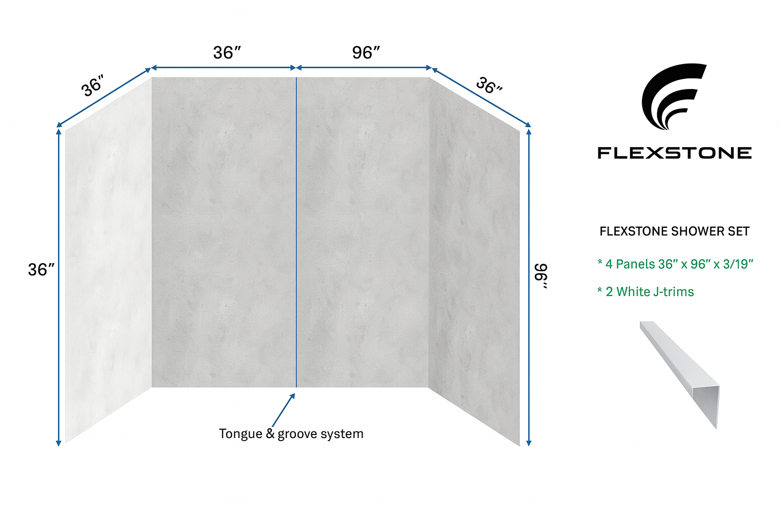 Flexstone Shower Set - Prague Fog