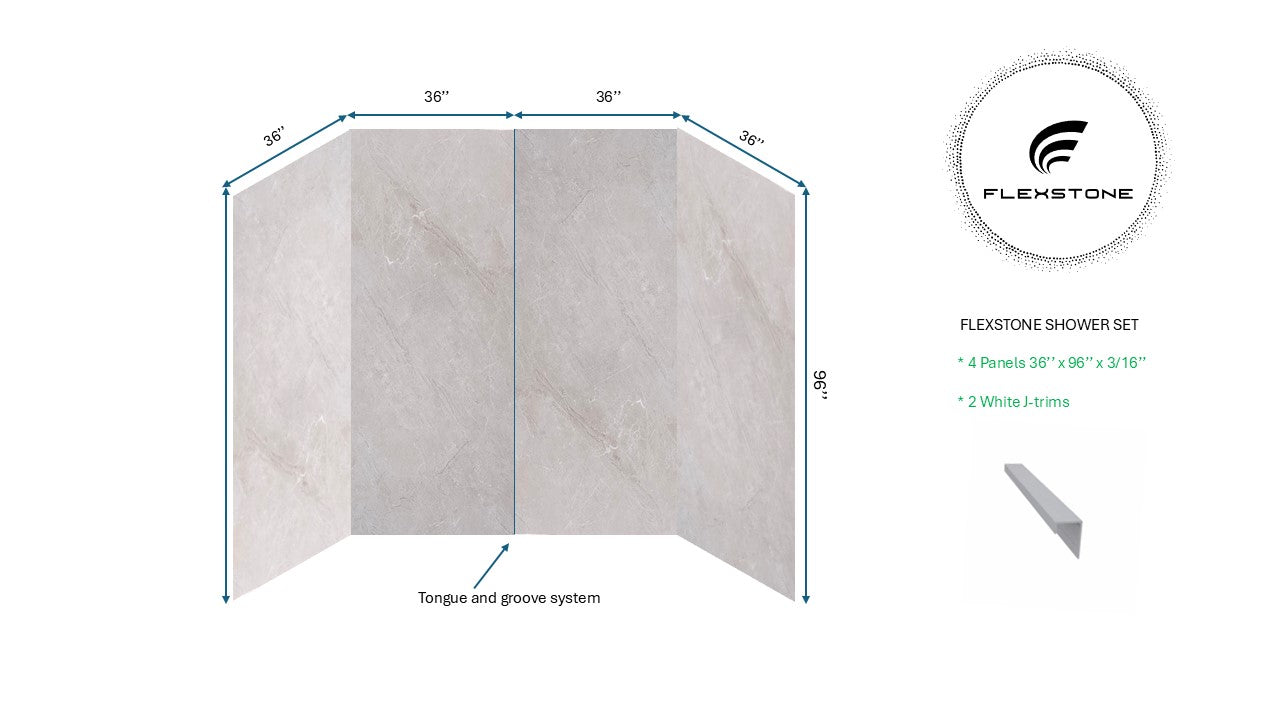 Flexstone Shower Set - Oslo Stone