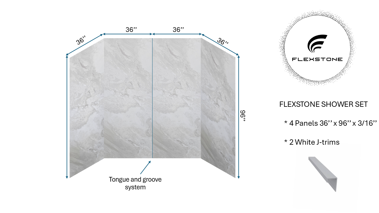 Flexstone Shower Set - Andorra Ice