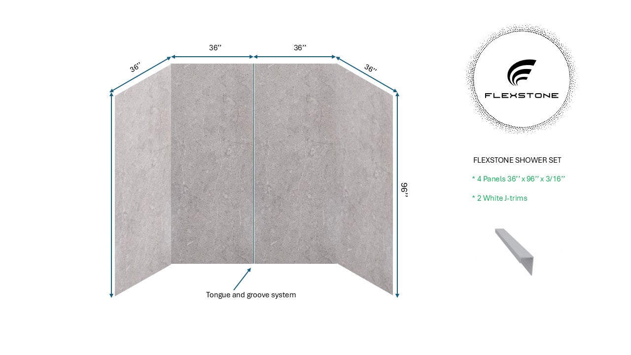 Flexstone Shower Set - Berlin Rock