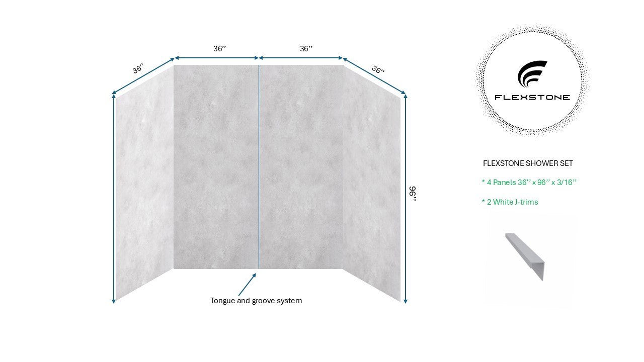 Flexstone Shower Set - Prague Fog