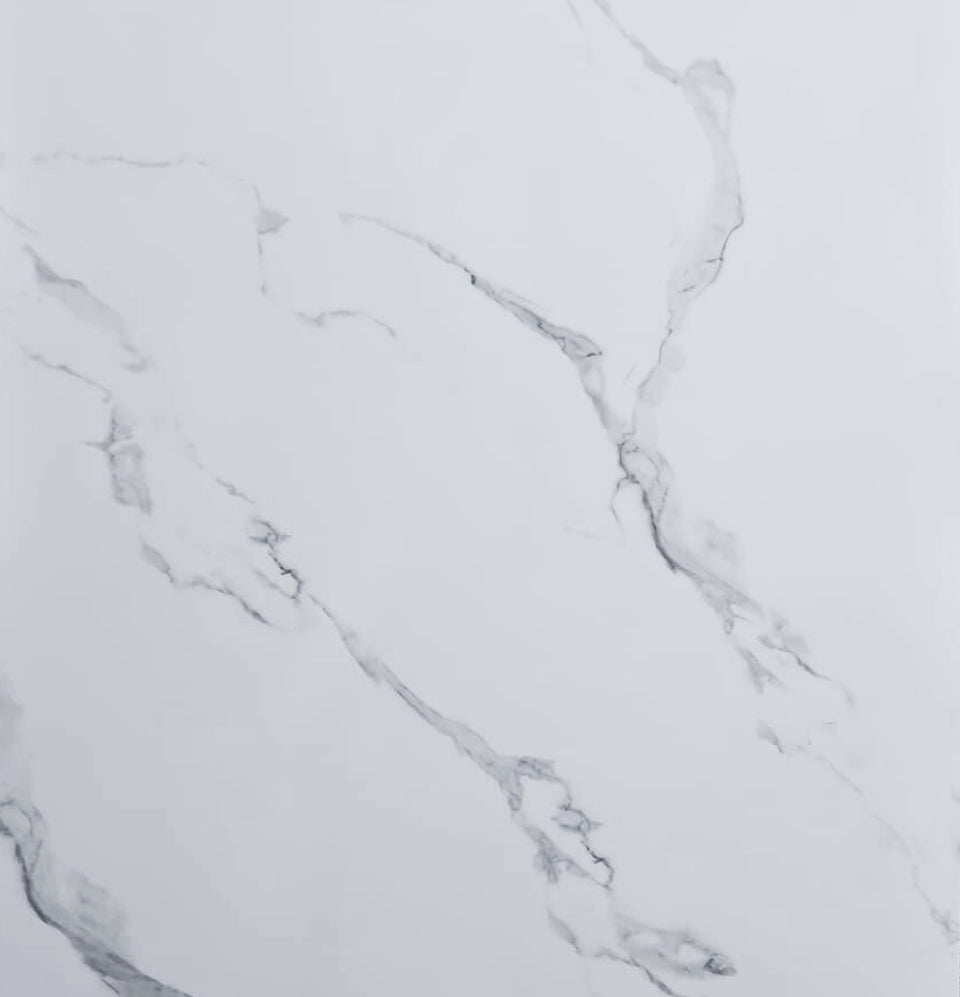 Whitestone Texture Pvc Flexstone PVC Wall Panels | White With Light Grey Veins – Flexstone Inc.
