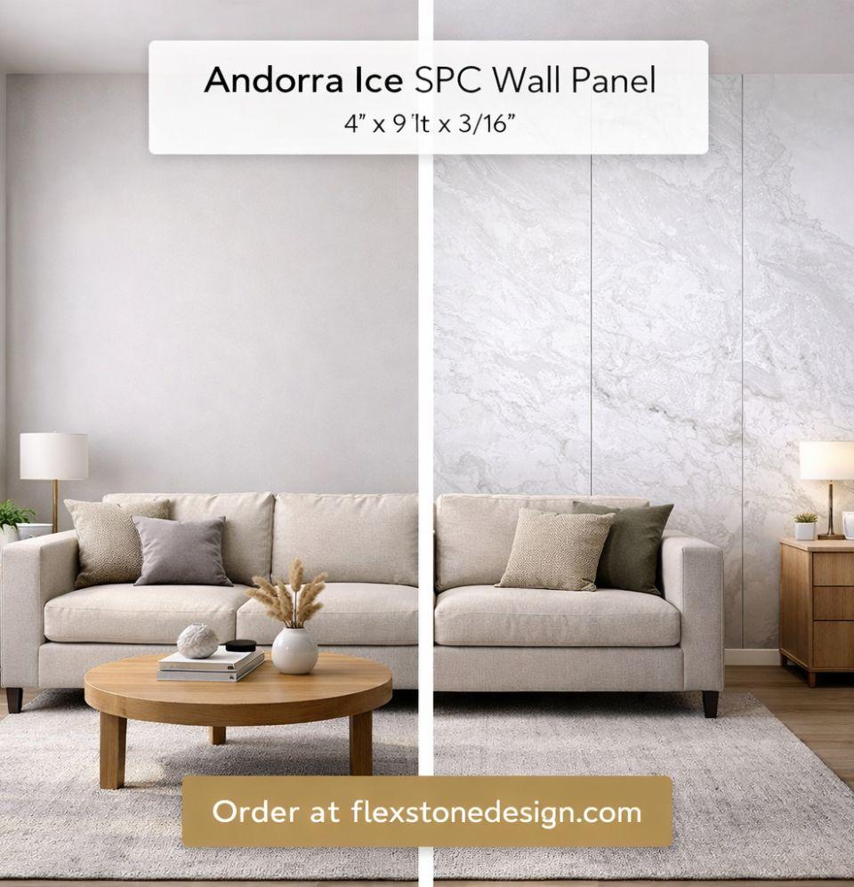 Andorra Ice SPC Wall Panel  | European Collection | [ Matte Finish ]