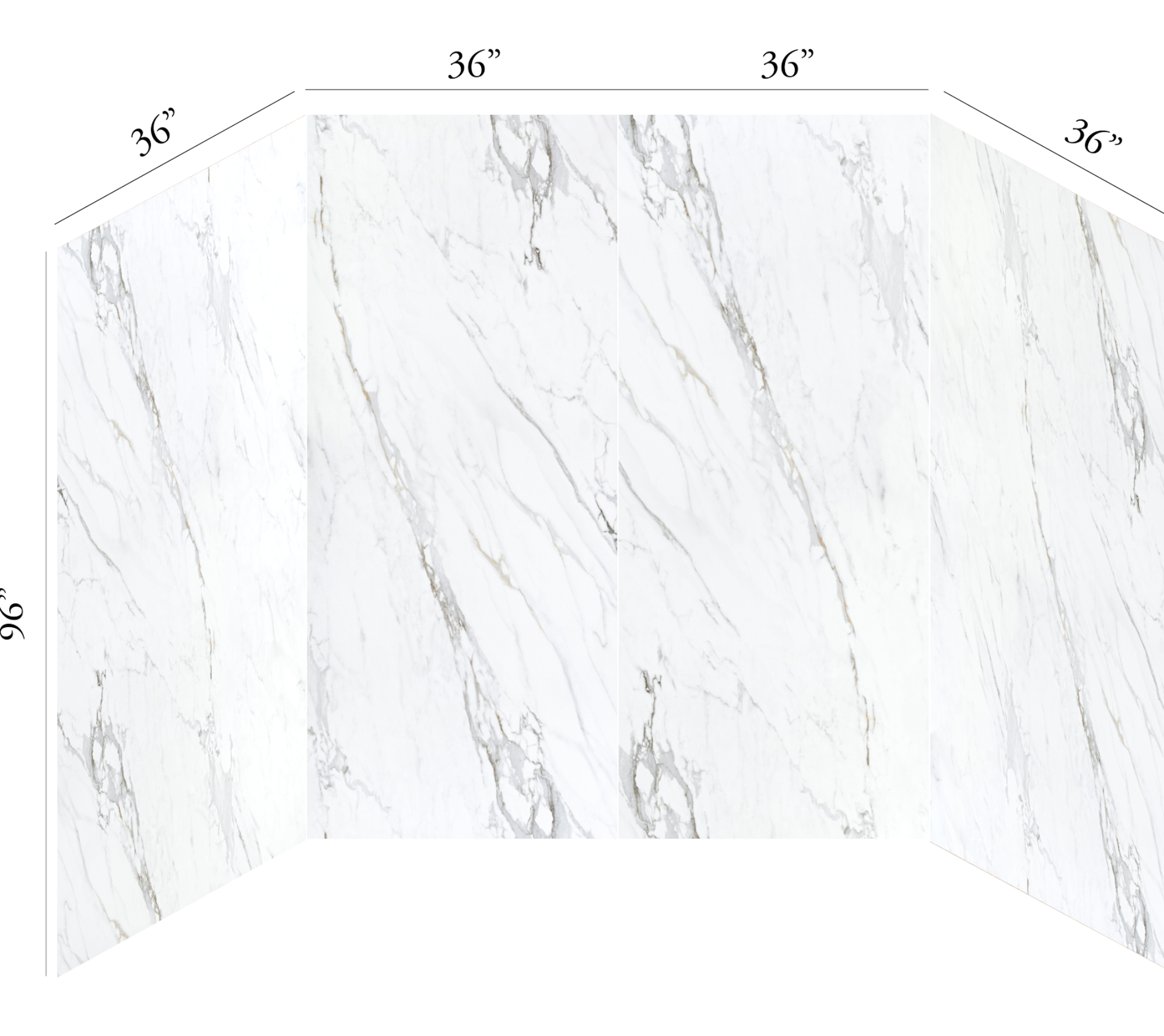 Flexstone Shower Set - Carrara Marble