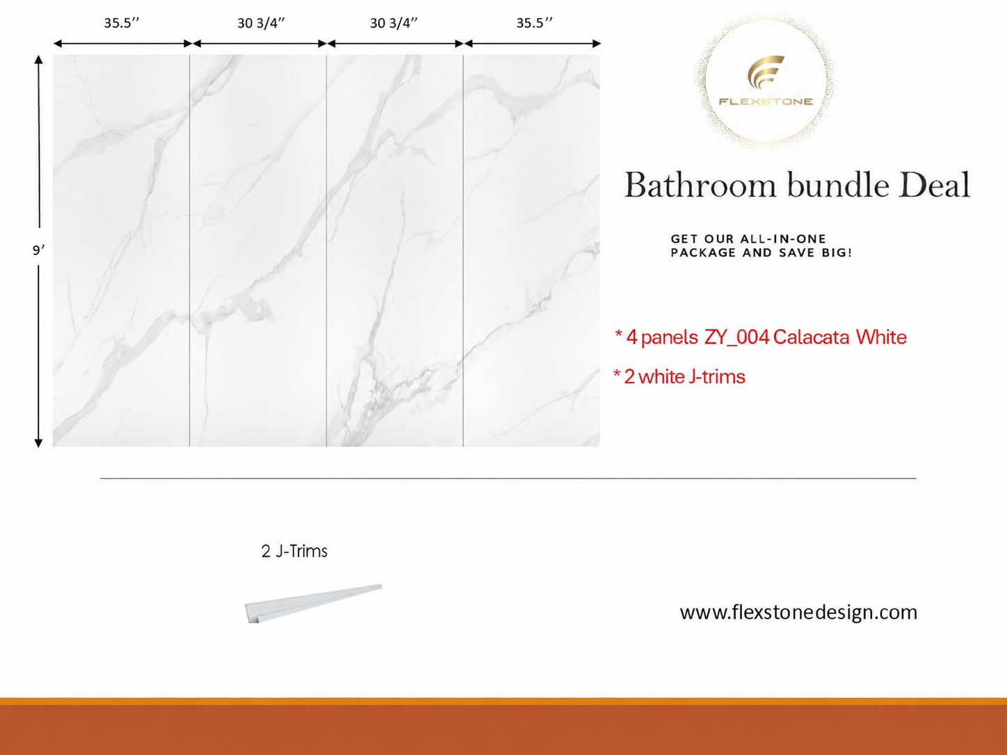 Calacata White Shower Set Bundle