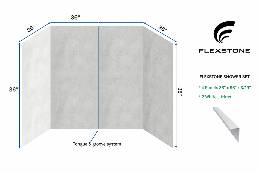 Flexstone Shower Set - Prague Fog