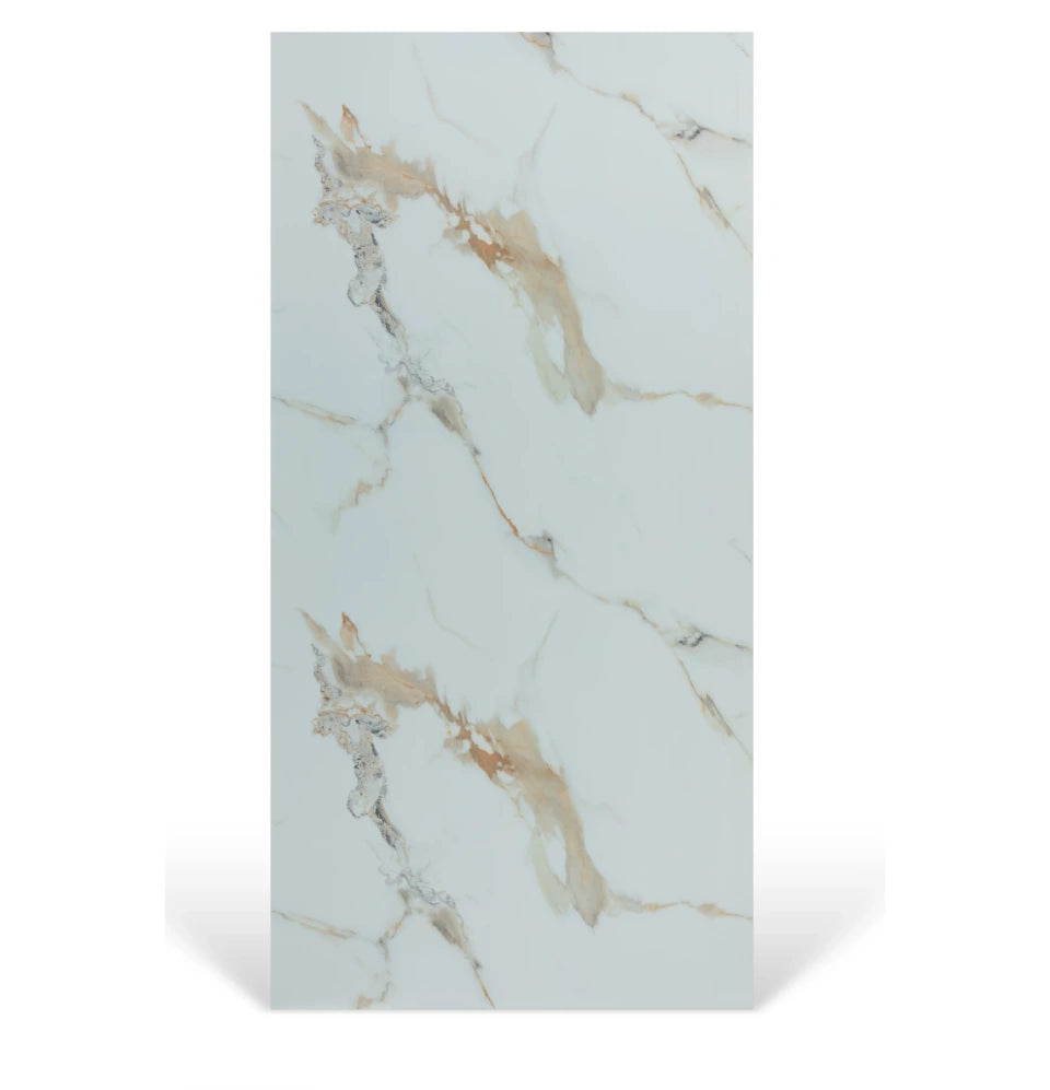 Marbella Oro UV marble sheet white and gold wall panel luxury interior

Flexstone Marbella Oro wall panel white marble with gold veining

Marbella Oro PVC wall panel bathroom feature wall design

UV marble sheet Marbella Oro straight edge wall panel

White and gold marble look wall panel modern interior