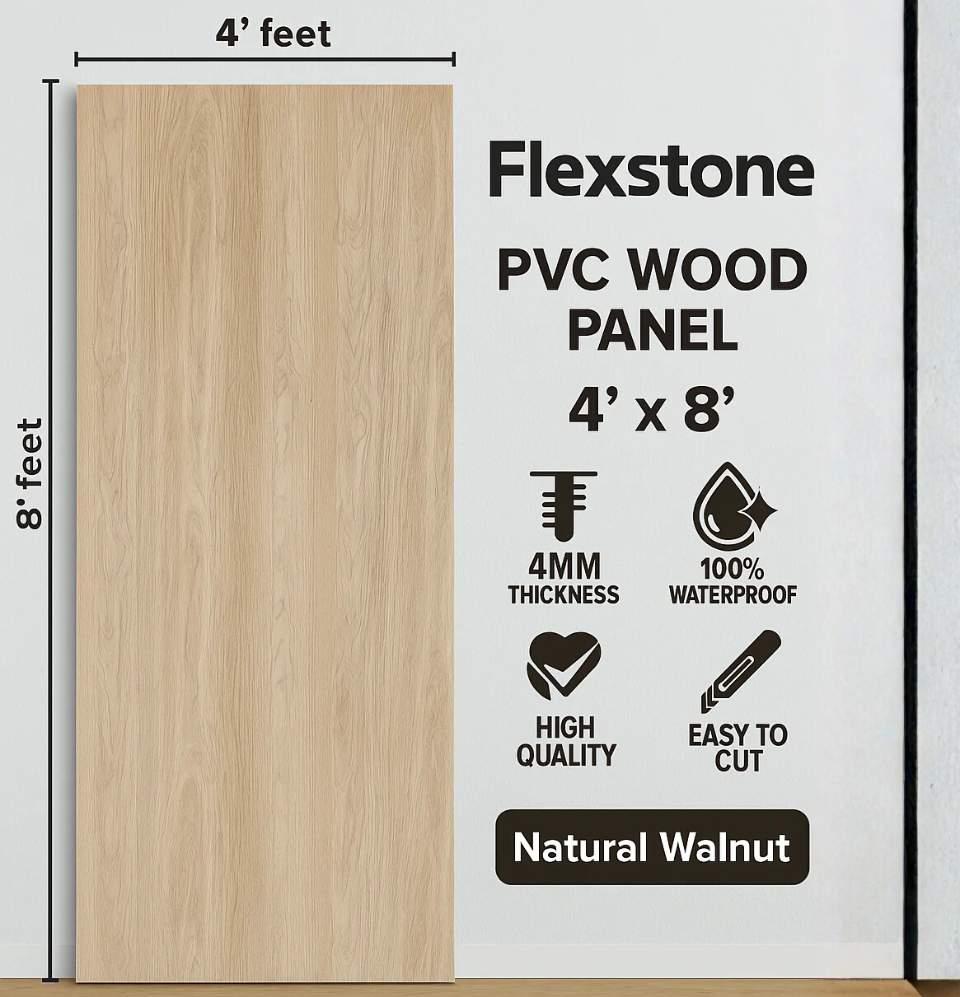 Natural Walnut, Walnut Wall Panels, Wood-Look Wall Panels, SPC Wall Panels, Waterproof Wall Panels, Interior Wall Panels, Decorative Wall Panels, Straight Edge Panels, Wall Panels 4x9, Flexstone, Modern Wall Panels, Feature Wall Panels, Warm Wood Panels, Brown Wood Panels, Seamless Wall Panels, T-Trim System, J-Trim Finish