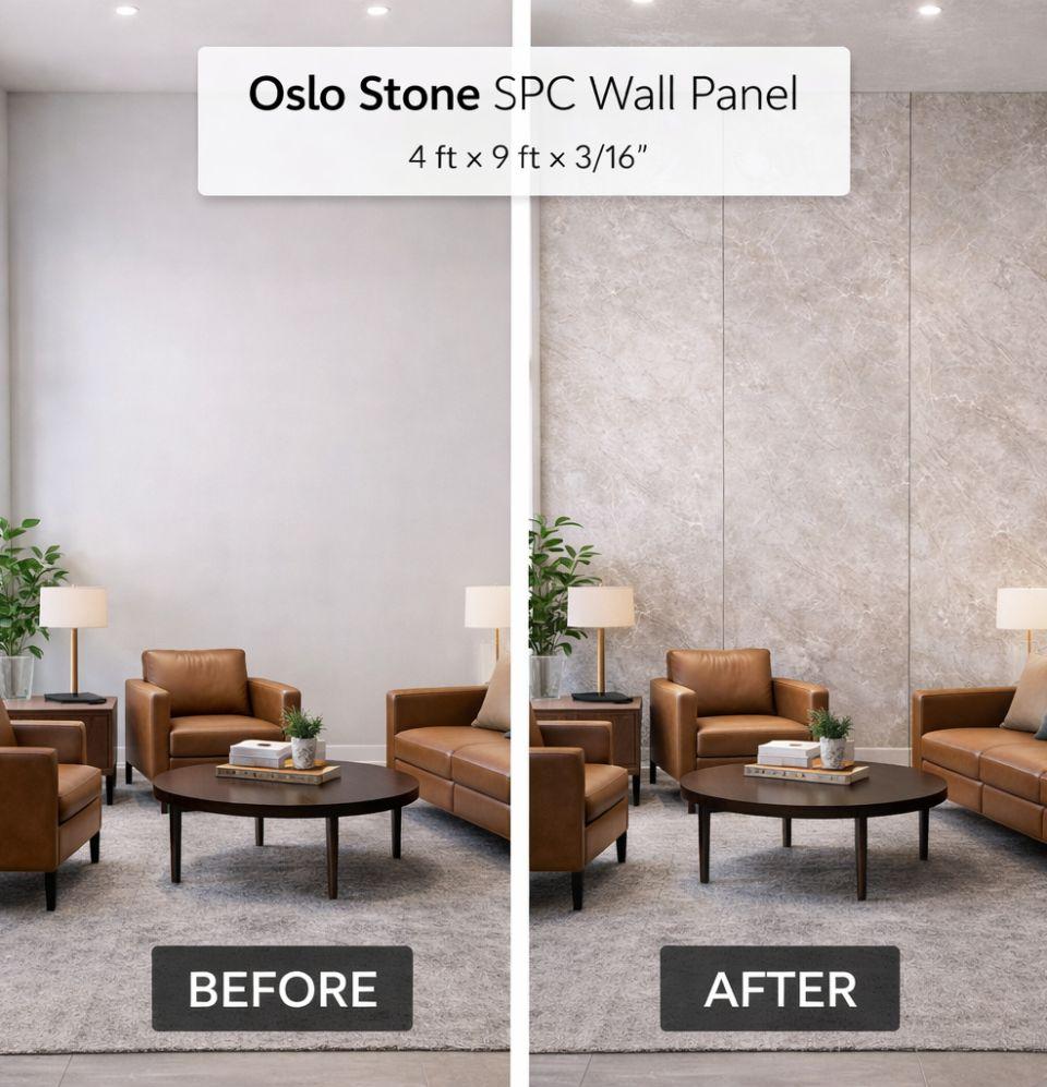 Oslo Stone SPC Wall Panel | European Collection | Matte Finish