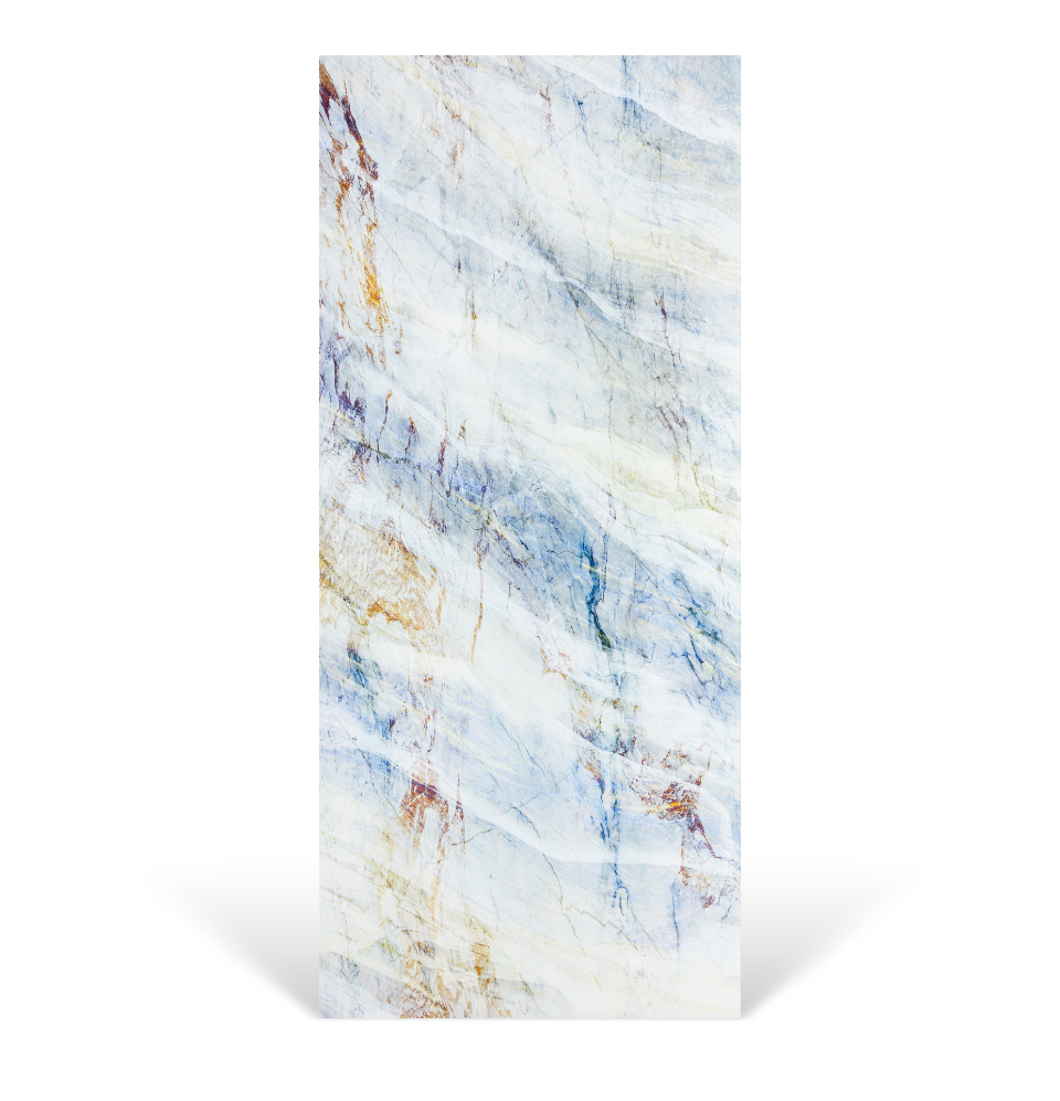 Azul PVC wall panel 48x108 decorative marble design

Flexstone Azul seamless T-connection wall panel

Azul wall panel bathroom feature wall

Blue PVC wall panel direct to stud installation

Azul commercial wall panel interior design

Azul waterproof PVC wall panel for shower walls