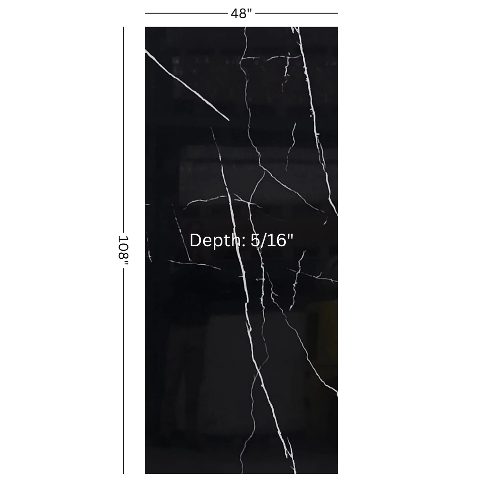 PVC Wall Panel – Black Marble dimensions