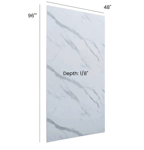 Marbella White UV Marble Sheet 48x96 PVC Wall Panel | Flexstone ...